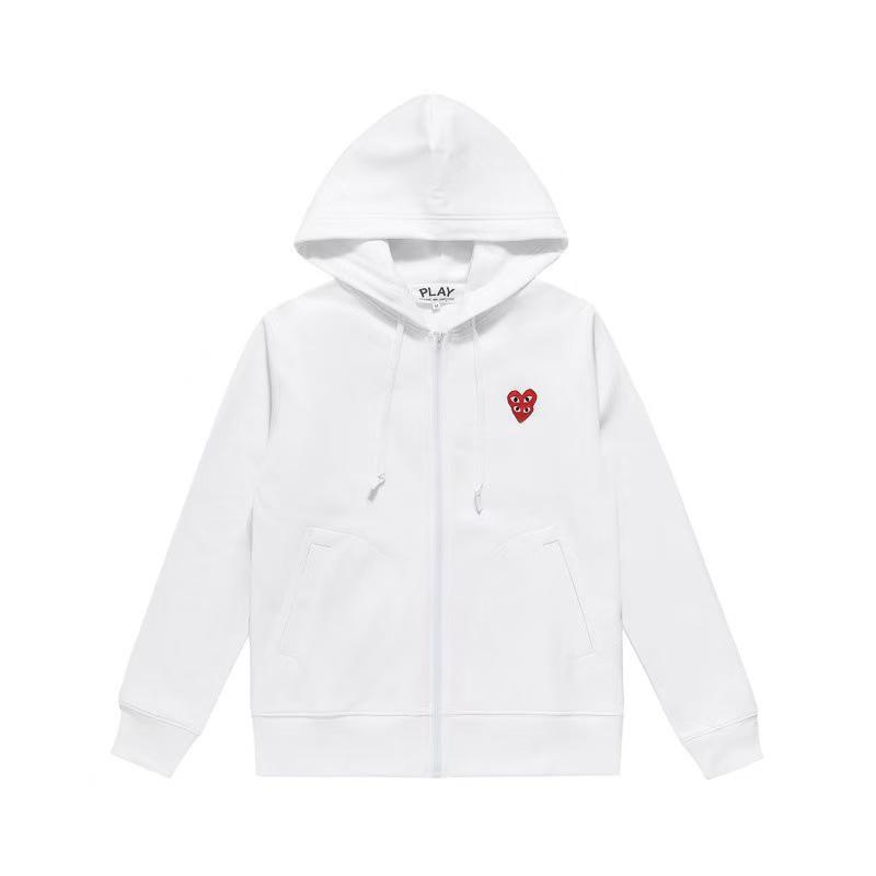 Chuan Jiu 2024 A/W Heart Hoodie: Unisex Stand Collar Zipper Pullover with Drawstring Hood
