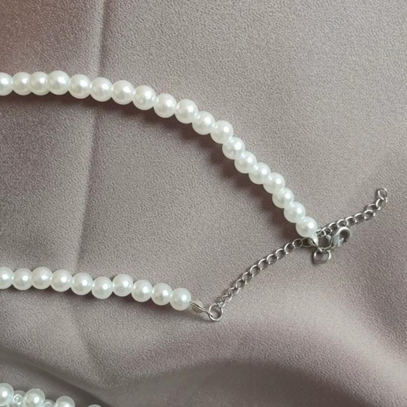 Luxurious Pearl Bead Bowtie Delicate Women School Uniform Banquet Formal Shirt Necktie Woman Wedding Accessories