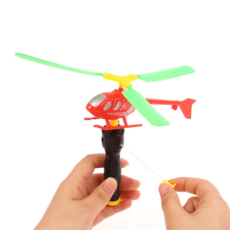 Classic Outdoor Game Handle Pull Line Helicopter Draw Rope Take-Off Small Plane Interactive Educational Toys Children'S Gift