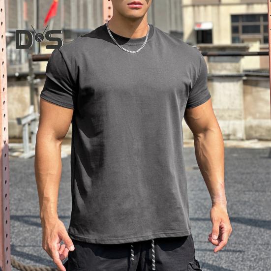 Men's Loose Fit Athletic T-Shirts Summer Crew Neck Short Sleeve Top Outdoor Workout Tee Casual Basic Tops for Daily Life Sports Street