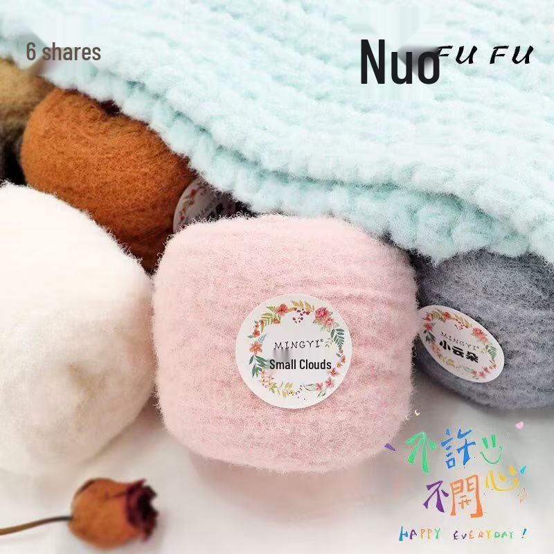 6-Strand Mousse Cloud Soft Scarf Hat Crochet Kit - Handmade Snow-Step DIY Milk Waffle Stitch Yarn