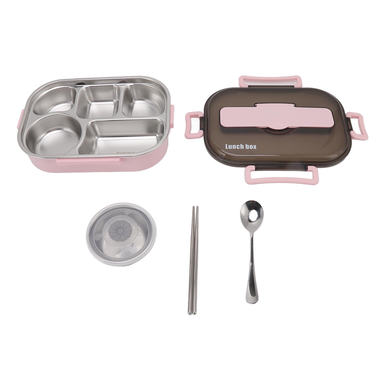 

Lunch Container Box Stainless Steel Thermal Lunch Storage Box with Soup Bowl Chopsticks Spoon for Adults Children Pinkish