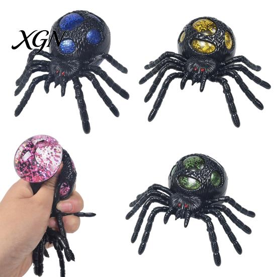 Halloween Party Dekoration 1/4 Stück Glitzer Spinne Quetschspielzeug, Stressabbau Realistisches Gruseliges Gadget Fake Scherzartikel Tragbarer Linderer