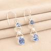 Natural Tanzanite Gemstone 925 Sterling Silver Handcrafted Partywear Earrings 2" EE-156-3
