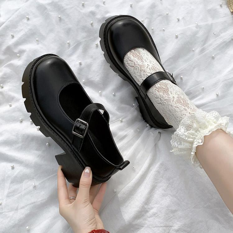 

бежевые Женские туфли Мэри Джейн Женские винтажные туфли на высоком каблуке и платформе в стиле Лолита, обувь для студенток в японском стиле 4.5