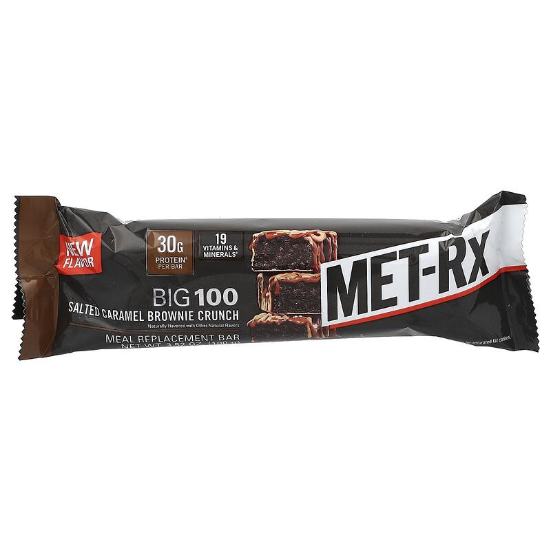 Big 100, Meal Replacement Bar, Salted Caramel Brownie Crunch , 9 Bars, 3.52 oz (100 g) Each