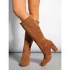 Heeled Fashion Boots 2025 Winter New Plus-size Block-heeled Sleeve Western Boots