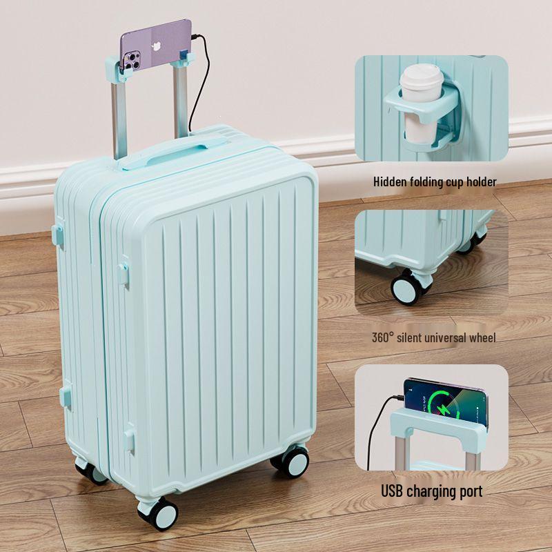 Stylish Women's Suitcase: Durable 20'' Pull-Handle, Large Capacity, Student-Friendly with Silent Wheels