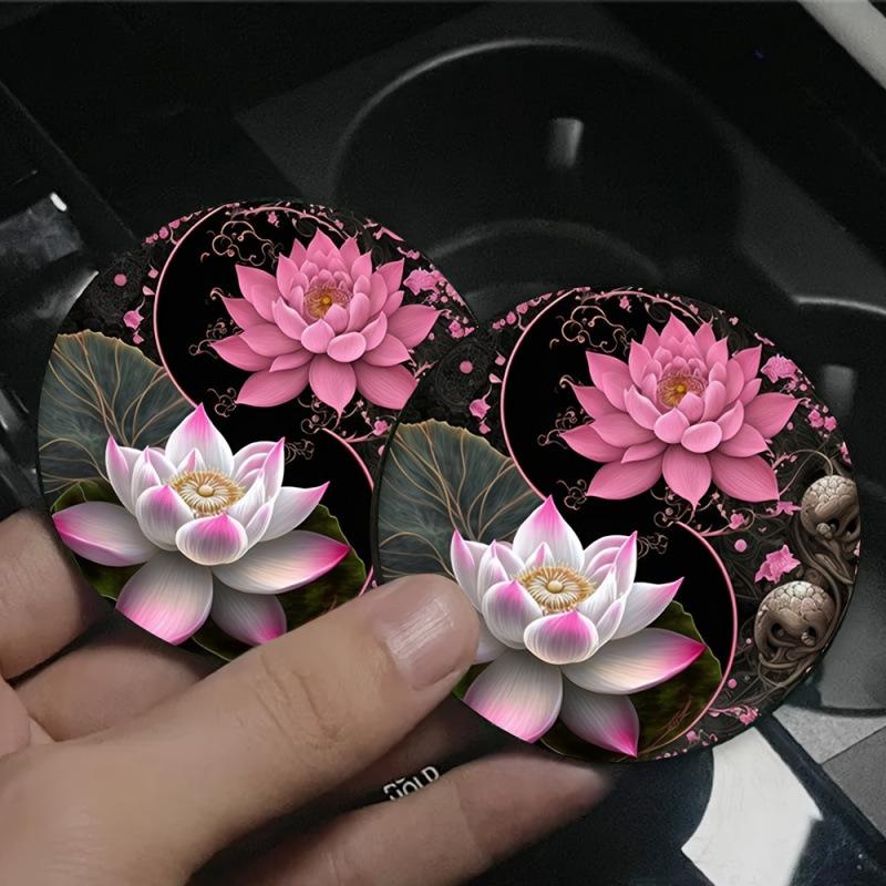 Autumn Car Cup Holder Coaster - Water Absorbent Accessory