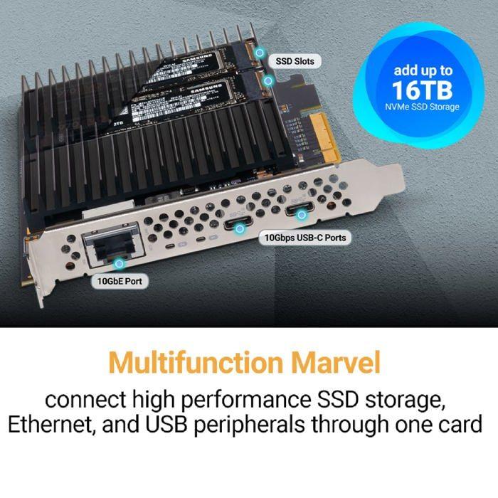 Carte Reseau Filaire - Carte Reseau Sans Fil Sonnet Technologies - G10E-USBC-M2-E - Carte PCIe McFiver