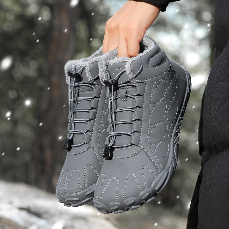 Winter cotton shoes men's and women's new outdoor hiking shoes men's velvet warm snow boots five-finger thickened cotton boots women's