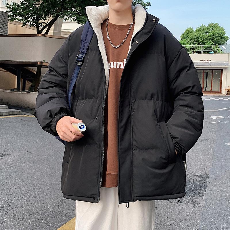 Men's Loose Casual Cotton Jacket Long Hip-Length Warm Winter Daily Coat