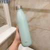 Tyeso 1000ml Stainless Steel Cola-Shaped Sports Water Bottle Vacuum Insulated Thermal Cup Portable Bike Bottle Travel Tumbler
