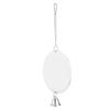 Stainless Steel Pet Bird Cage Mirror with Bell Parrot Playing Hanging Biting Toychain Type