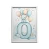 Plakat Słonik Na Chmurze Z Literą O Plakat Słonik Na Chmurze Z Literą O, 50X70 Cm, Rama Aluminiowa Złota, Papier Matowy 230 Gsm