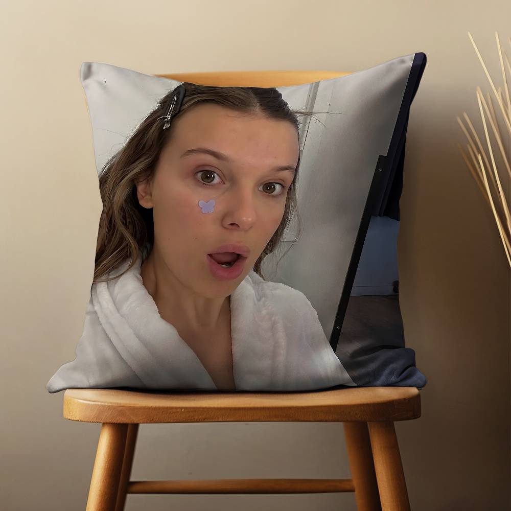 Actress M-Millie B-Brown Pillow Case Living Room Sofa Cushion Cover Suitable For Home Bedroom Decoration And Protector