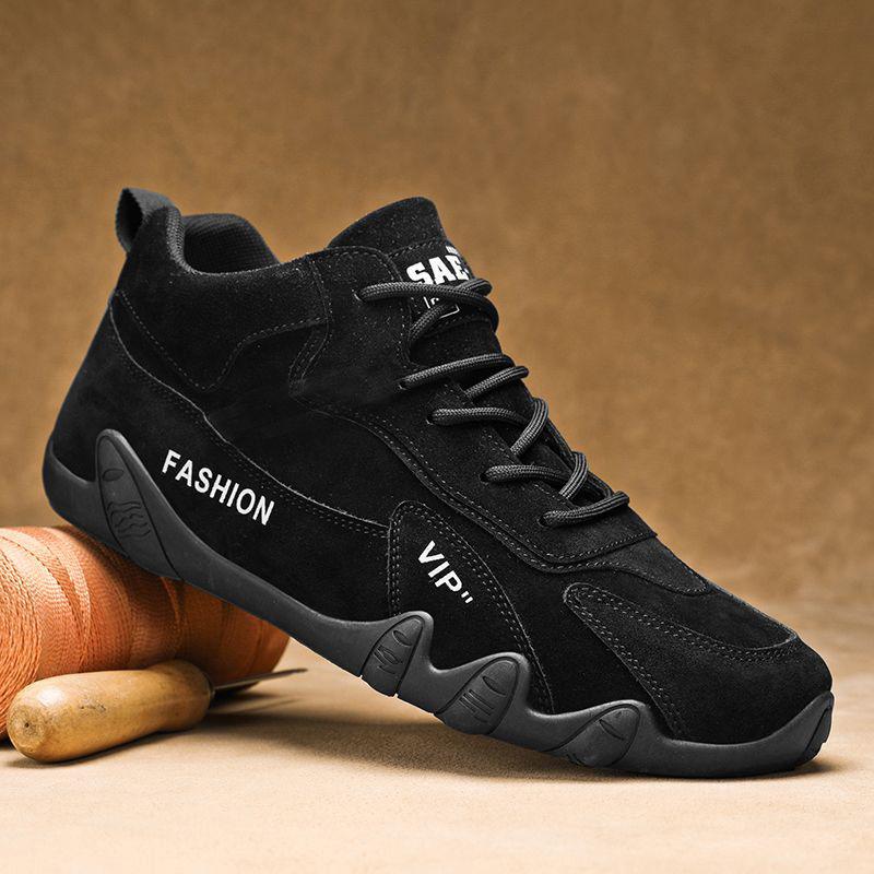 Męskie wiosenne codzienne trampki antypoślizgowe khaki robocze botki męskie buty krótkie buty mokasyny sznurowane Zapatillas Hombre