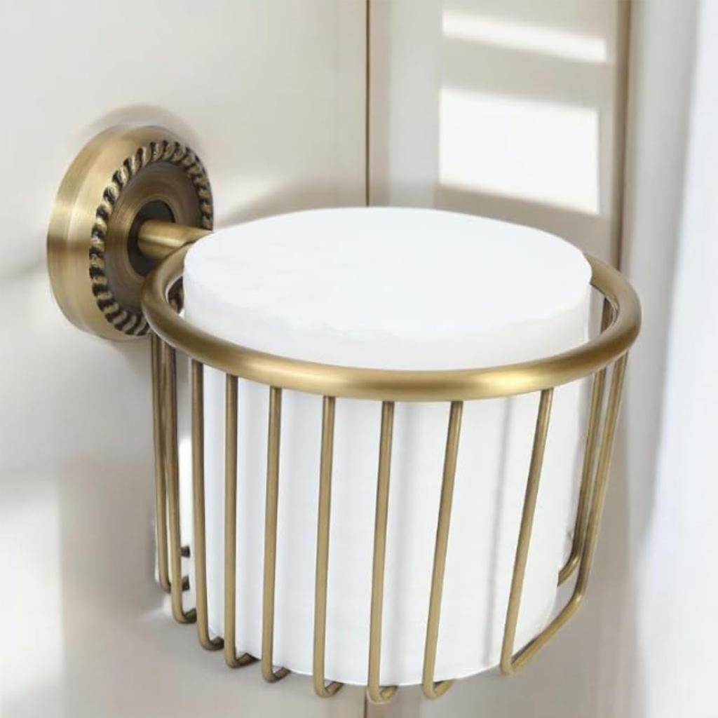 Dekorative Metall-Badezimmerarmatur Toilettenpapierkorb Wandhaken Bietet zusätzlichen Stauraum & Sanfte Kanten