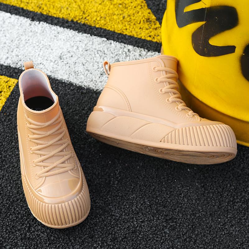 Men's and Women's New Style Lightweight Knee-Height Waterproof PVC Duck Boots with Rubber Insole for Winter Rain and Snow