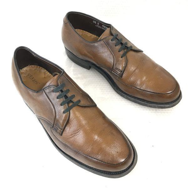 60s-70s Vintage/JOHN MARTIN VULCAN ARCH LIFT/Goodyear Welt Leather U-Tip Shoes/6.5E/24.5/Brown/BROWN/Dress Shoes(USED)