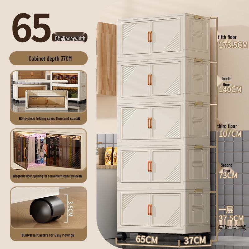 Folding Multi-Layer Plastic Storage Cabinet for Baby Clothes and Toys