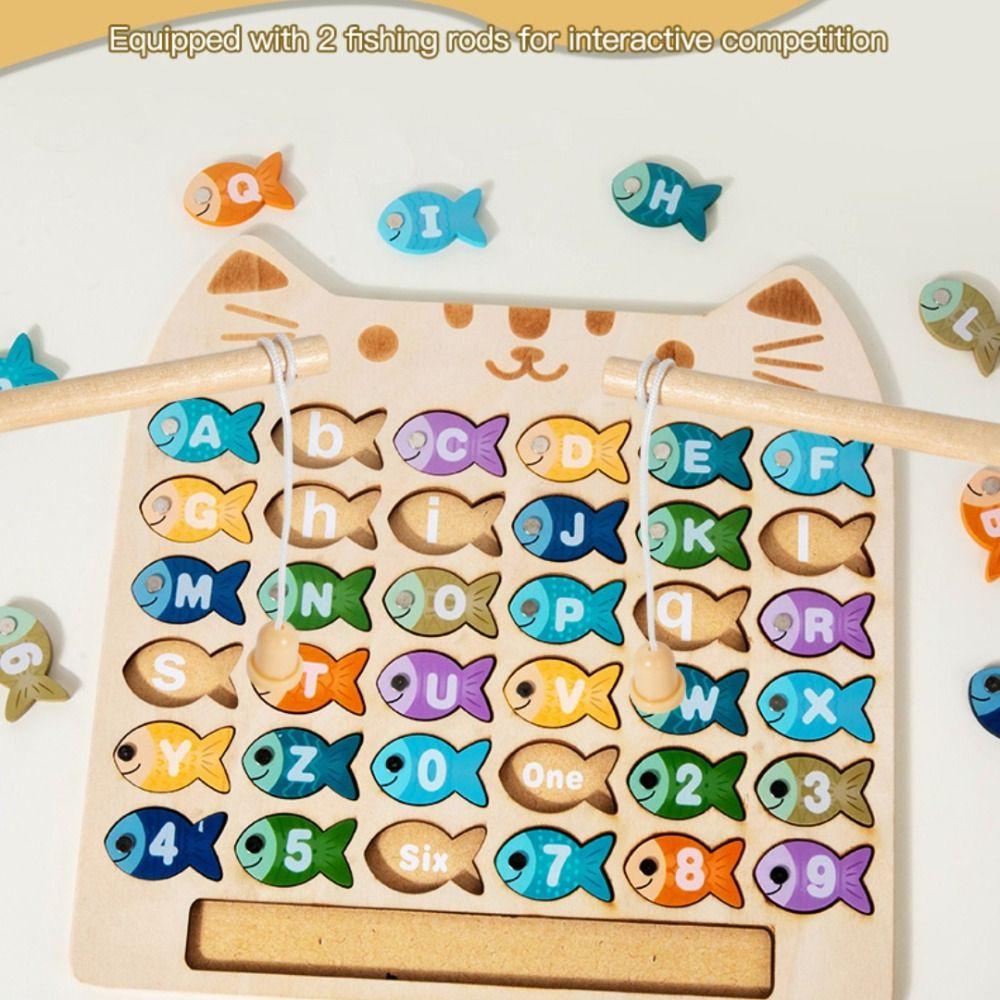 Montessori Alphabet Fishing Toy Set Magnetic Number Fishing Game Toys  Birthday Gift