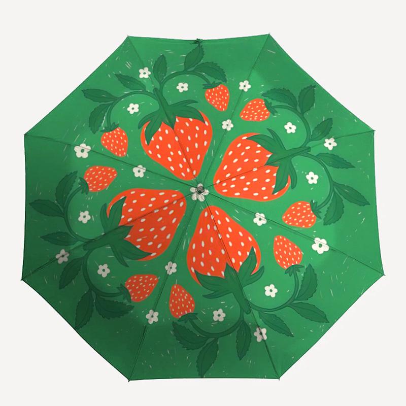 

1pc Strawberry Mandala Automatic Umbrella 8-Bone Design Compact Gear for Outdoor Travel, Perfect Holiday Gift y250827089