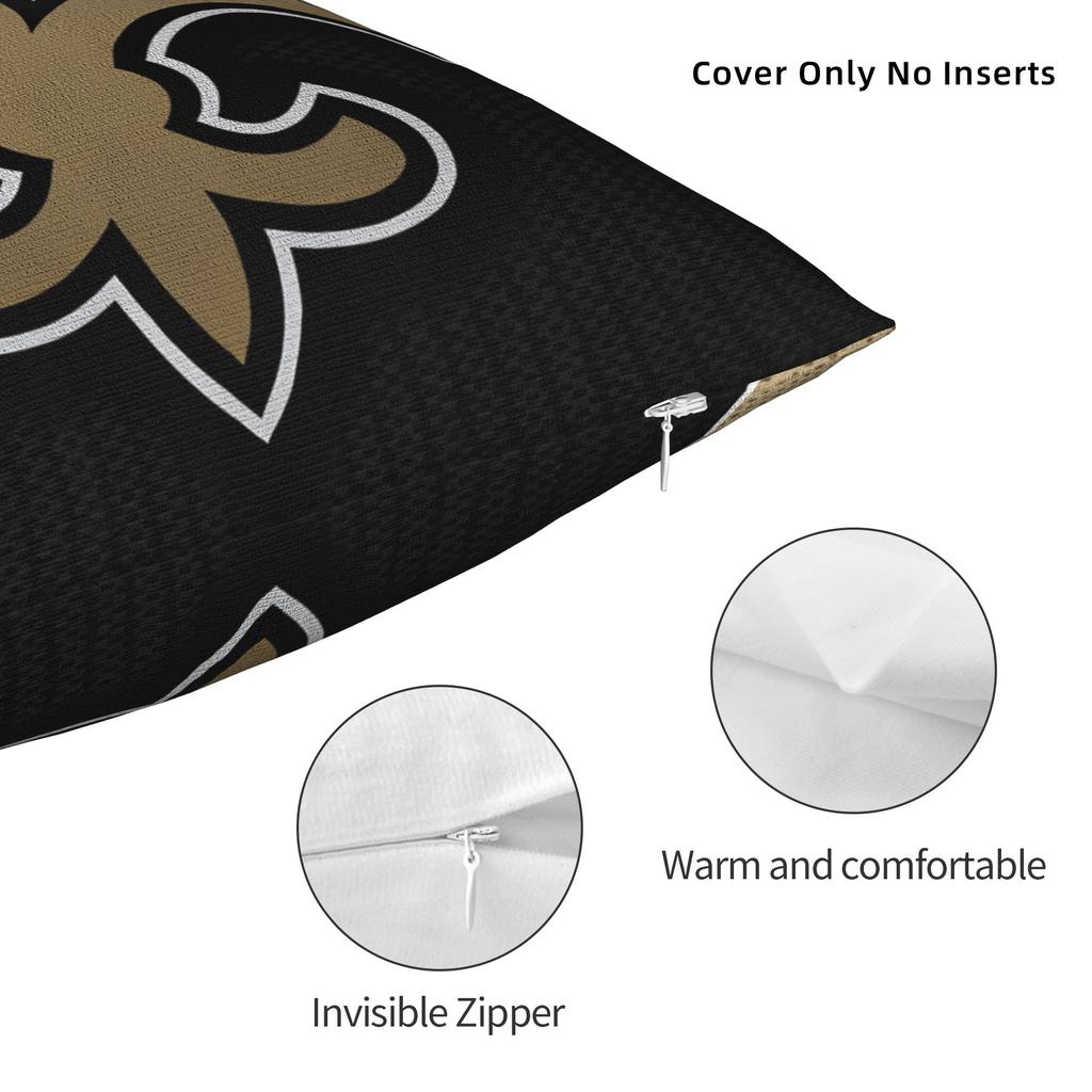 New Football Saints Fans Pillow Case Square Pillow Cover Retro Trendy Pillowcases For Living Room Chair