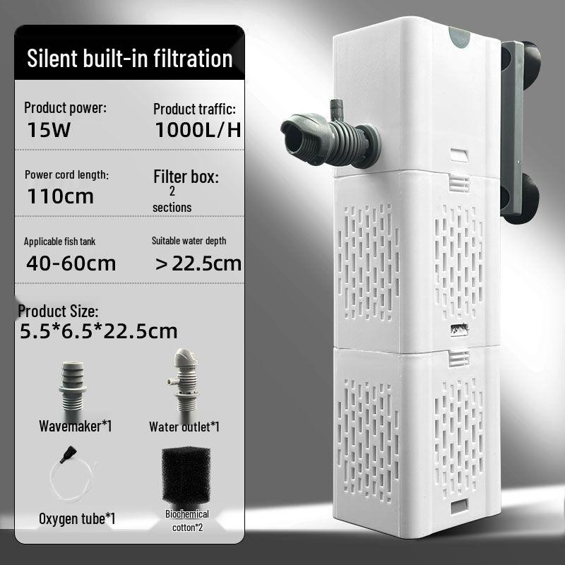 Acvariu mic All-in-One cu Filtru Silențios, Pompă și Sistem de Oxigenare