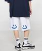 GRAVER [Unisex] Back Drawing Smile Bermuda Training Shorts_Melange White