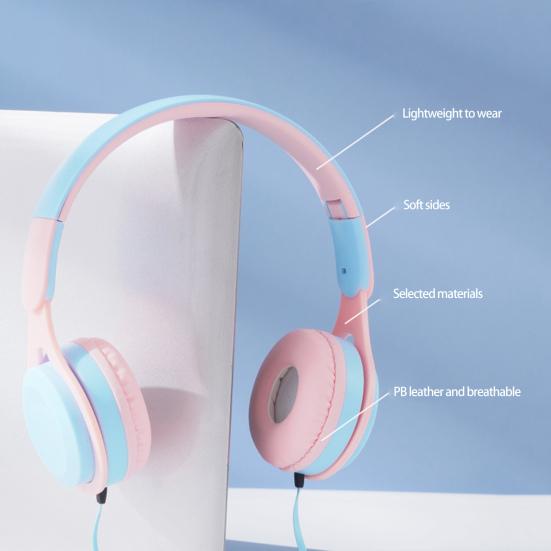 Children Wired Headphone Mega Bass HD-compatible Stereo Surround Call High Performance Folding Student