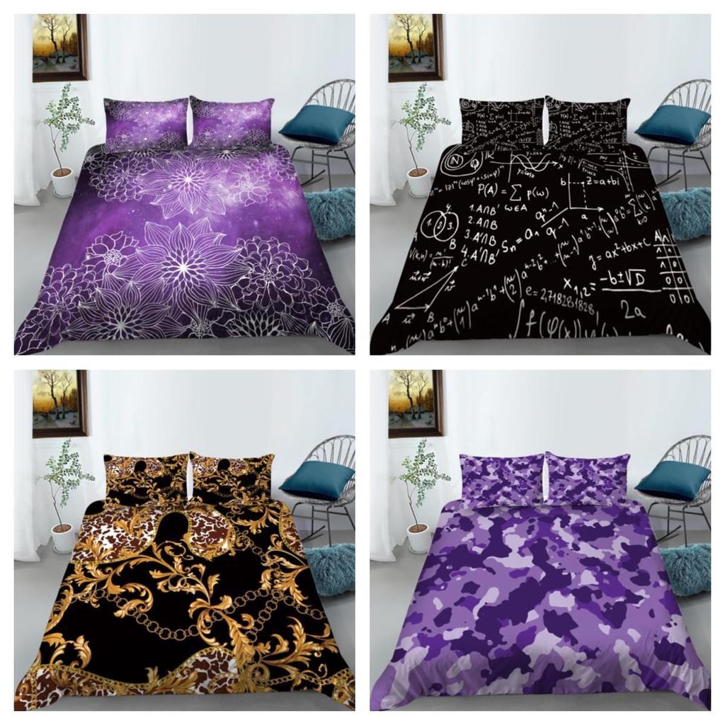 Duvet Cover Set Scripes Printing Bedding Set Cover Pattern Quilt Cover Microfiber Children King Size Bedding Set