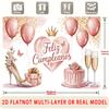 Party Backdrop Birthday Rose Pink Elegant Photo Background Front Door Decor