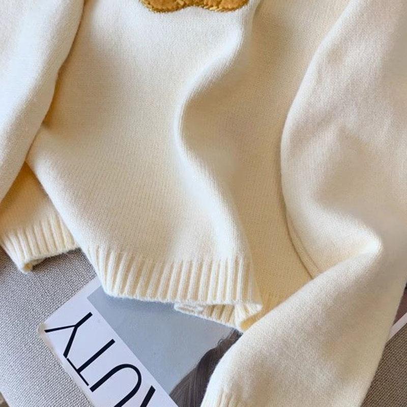 Sweater for Women Autumn Winter Thickened Pullover Warm Knitted Stretchy Long Sleeve Oversize Jumper Tops