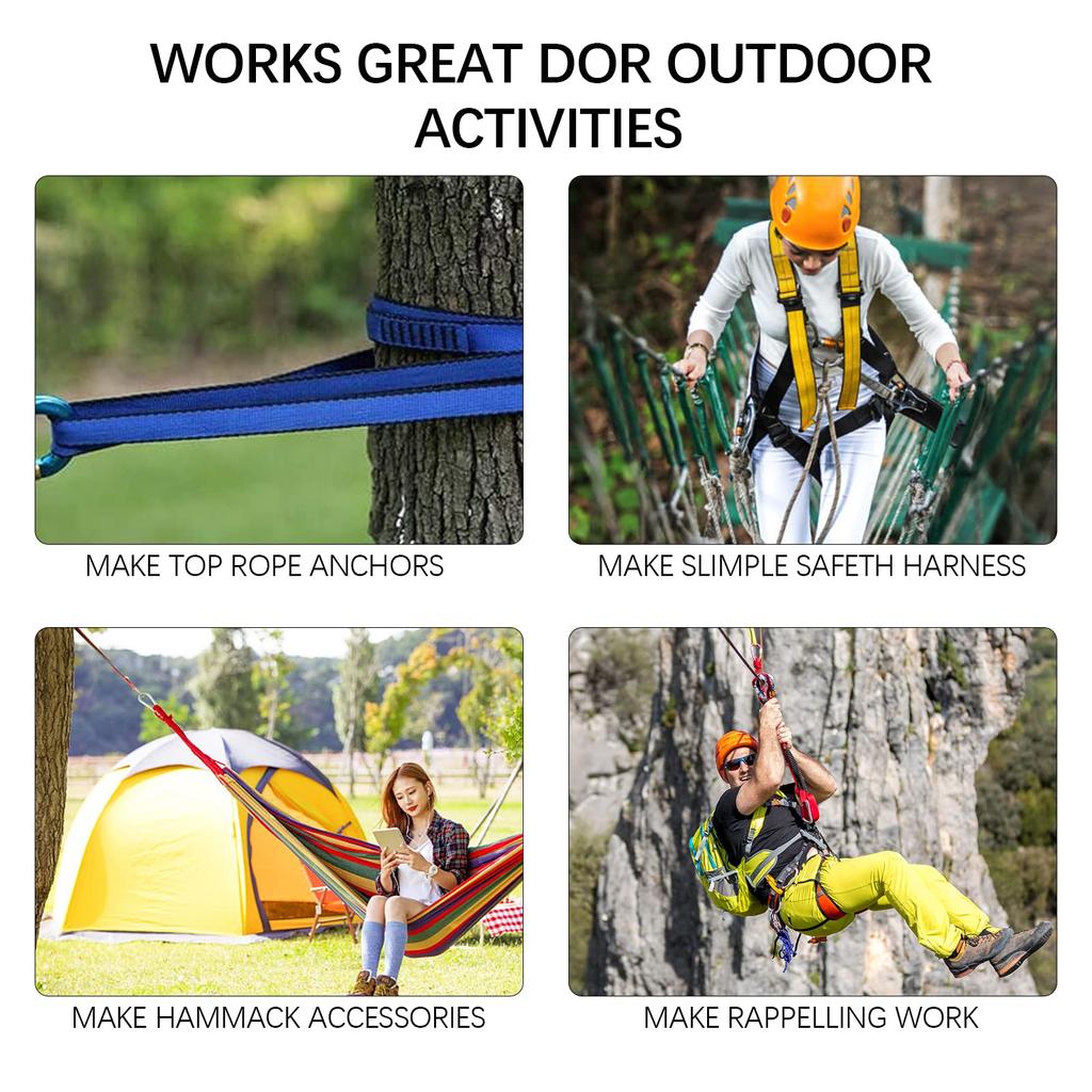 CAMNAL WSPINACZKA PASOWA CLIMBING 16mm PAS WSPINACZKOWY PASOWY Odporny na zużycie Wysoka wytrzymałość na rozciąganie 22kN PAS BEZPIECZEŃSTWA PASOWY PASOWY DO ZEWNĘTRZNYCH STRAT