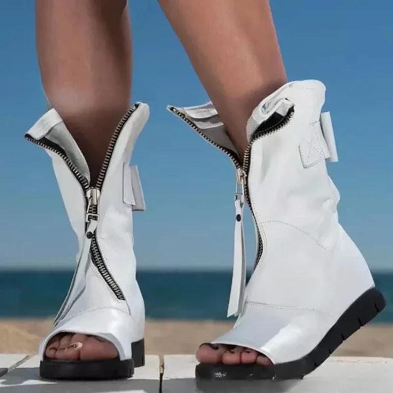 Fashion 2025 Spring Autumn New Womens Sandals Simple Comfort Women Shoe Versatile Light Womens Single Boots Casual Women's Leather Shoes