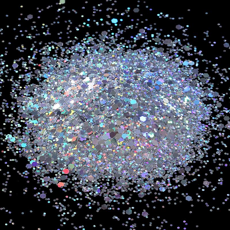 10g Holographic Hexagon Chunky Glitter Epoxy Resin Filler Flakes Laser Sparkly Sequins for DIY Epoxy Resin Nail Art Fillings