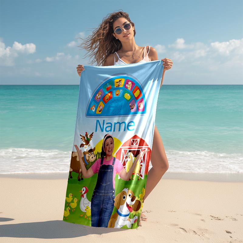Personalized Customized Proof Beach Towel with Ms. Rachel Pattern - Soft, Absorbent,quick-drying,perfect Swimming,camping&bathing