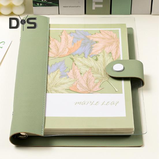 A5 B5 Binder Notebook 120 Pages Artificial Leather Cover Lined Loose-leaf Notebook Metal Snap Personal Journal