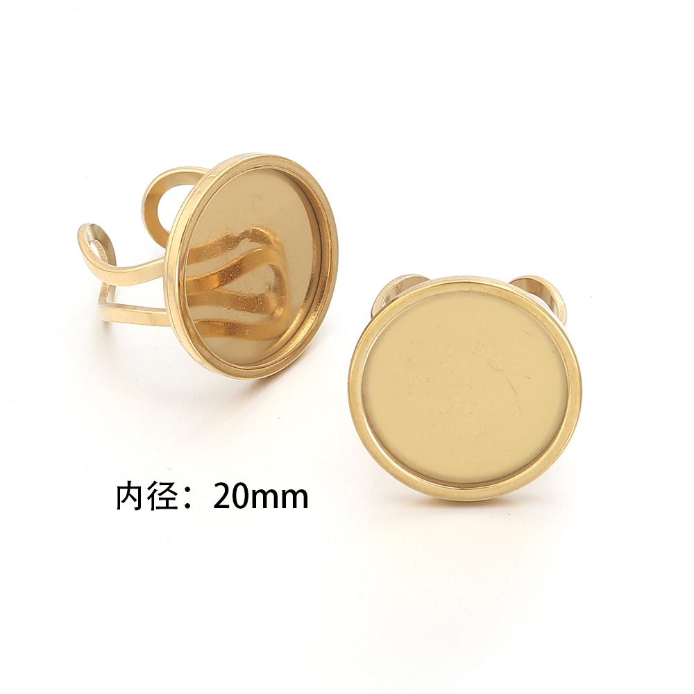 2pcs Thickened Stainless Steel Adjustable Ring Settings Blank Base Fit Round Cabochons Ring Bezels Ring Base For Jewelry Making