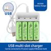 1PC AAA And AA Rechargeable Battery Station High-Speed USB 3/4 Slot Fast Rechargeable Battery Charger Short Circuit Protection