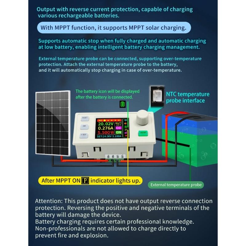 Programmable Power Supply Modules 120W Constant Current Voltages Control Solar Charging with Transmission Interfaces