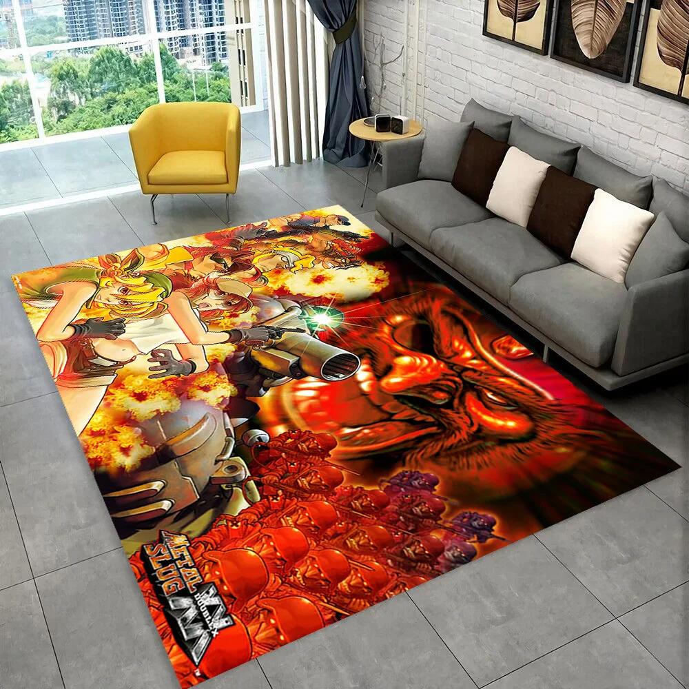 Klasyczna Gra Retro Metal Slug Dywanik Obszarowy dla Gracza, Dywan do Domu Salon Sypialnia Sofa Wycieraczka Dekoracyjna, Mata Podłogowa Antypoślizgowa do Zabawy dla Dzieci