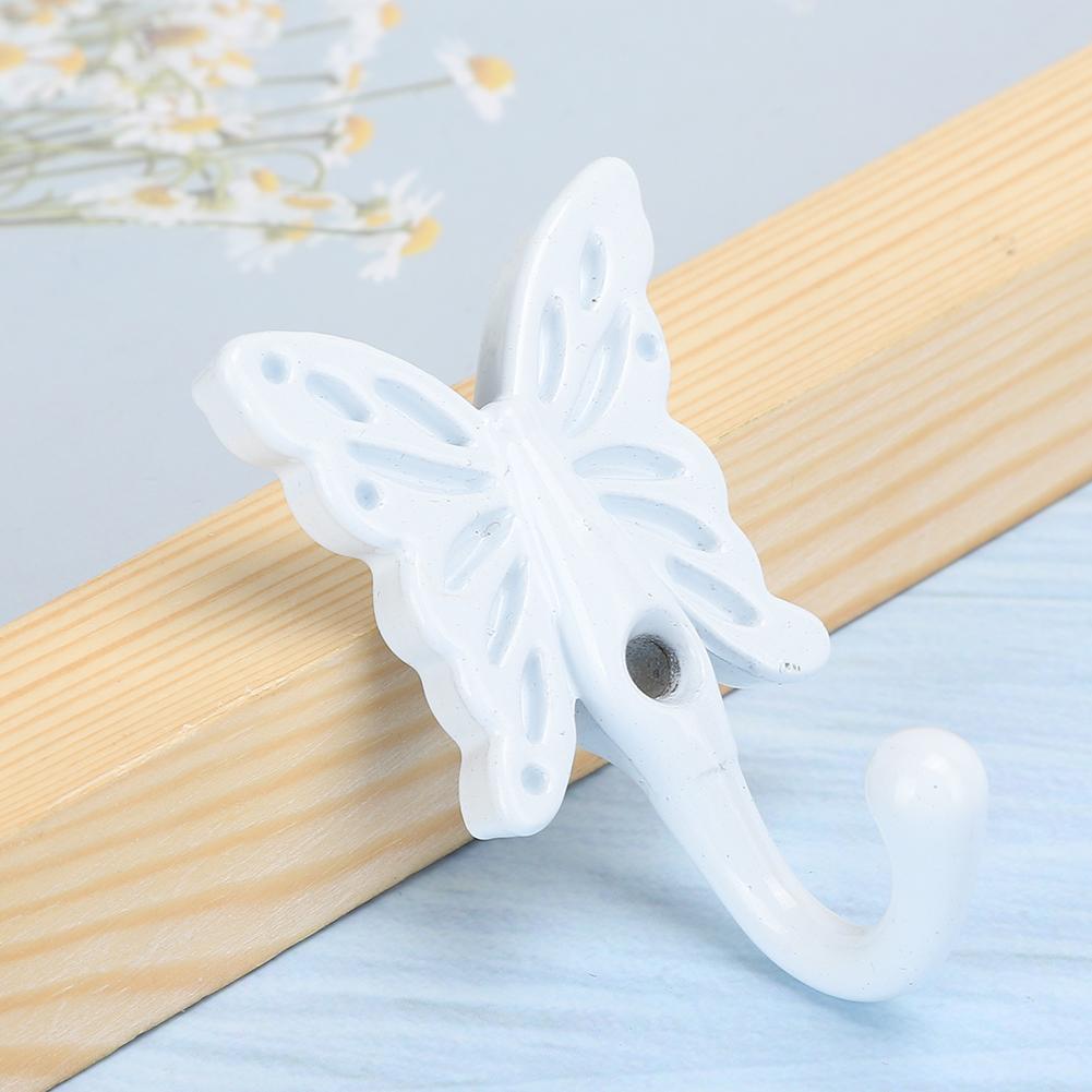 5PCs Clothes Hook Single Bow Type European Retro Zinc Alloy White Wardrobe Use 35 x 55MM