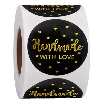 Autocollants de pâtisserie faits main, estampés à chaud, noirs – Étiquettes de remerciement mignonnes pour cadeaux et décorations