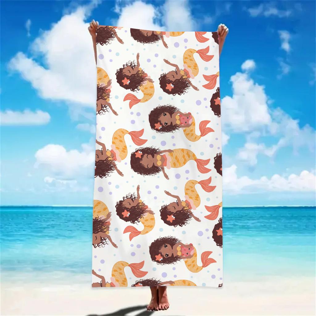 Cartoon Beach Towel Soft Bath Towels Absorbent Quick-Drying Yoga Swimming Outdoor Pool Towel Birthday Gift For Girls