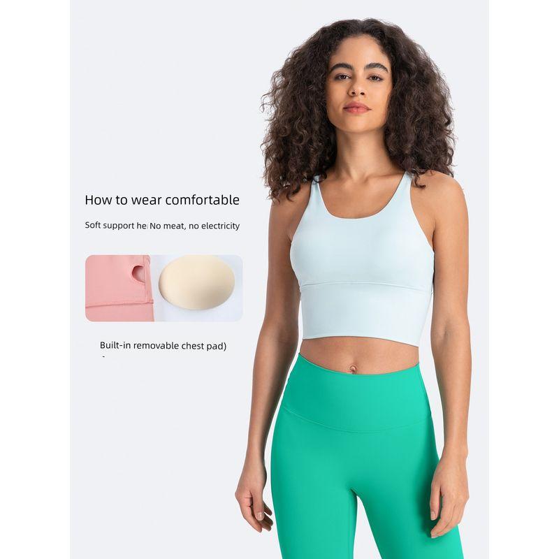 Lu Same Sports Bra for Women 2025 New Outdoor Removable Bubble Wrap Running Fitness Beauty Back Yoga Vest