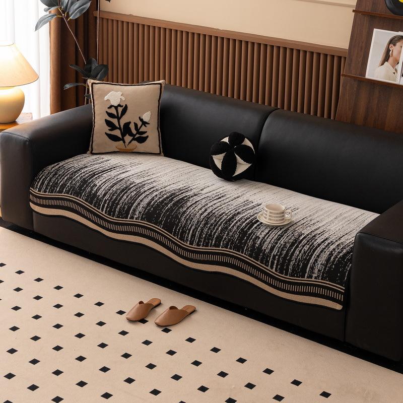 Sofa Cushion Universal In All Seasons  New French Straight Row Three-Person Sofa Fixed Non-Slip Thickened Irregular Seat Cushion
