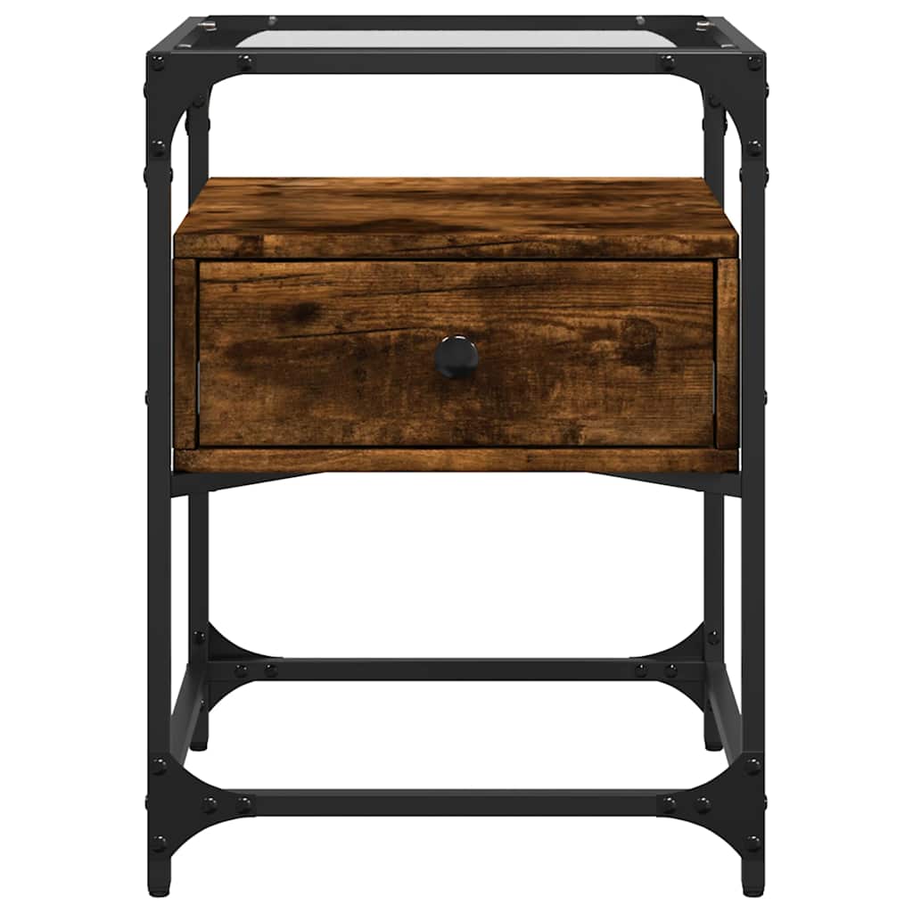 Nightstand Smoked Oak 40x40x55 cm Engineered Wood