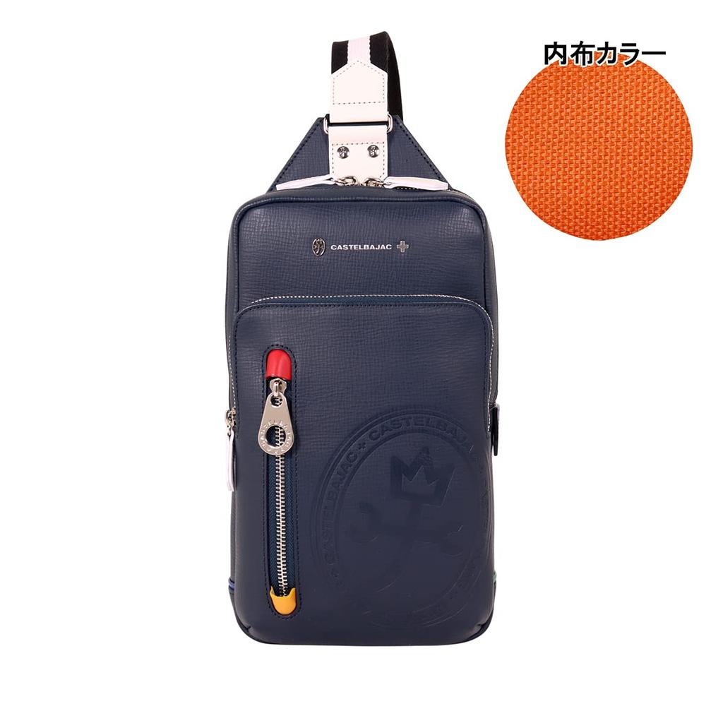 Body Bag Dense 072911 Made in Japan Shoulder Bag One Shoulder Leather Cowhide Navy [Castelbajac] Men's [07]